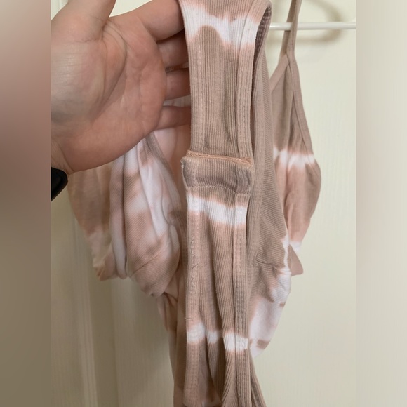 NWOT Olivaceous Pink White Tie Dye Ribbed Bodysuit - Women’s Large - Picture 6 of 7